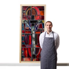 Contemporary Religious Stained Glass Window Attr. Patrick Reyntiens