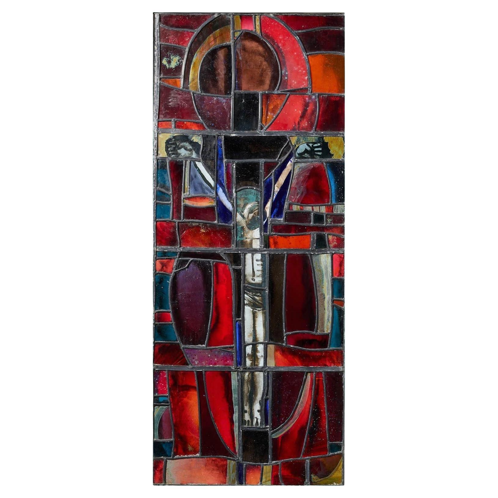 Contemporary Religious Stained Glass Window Attr. Patrick Reyntiens