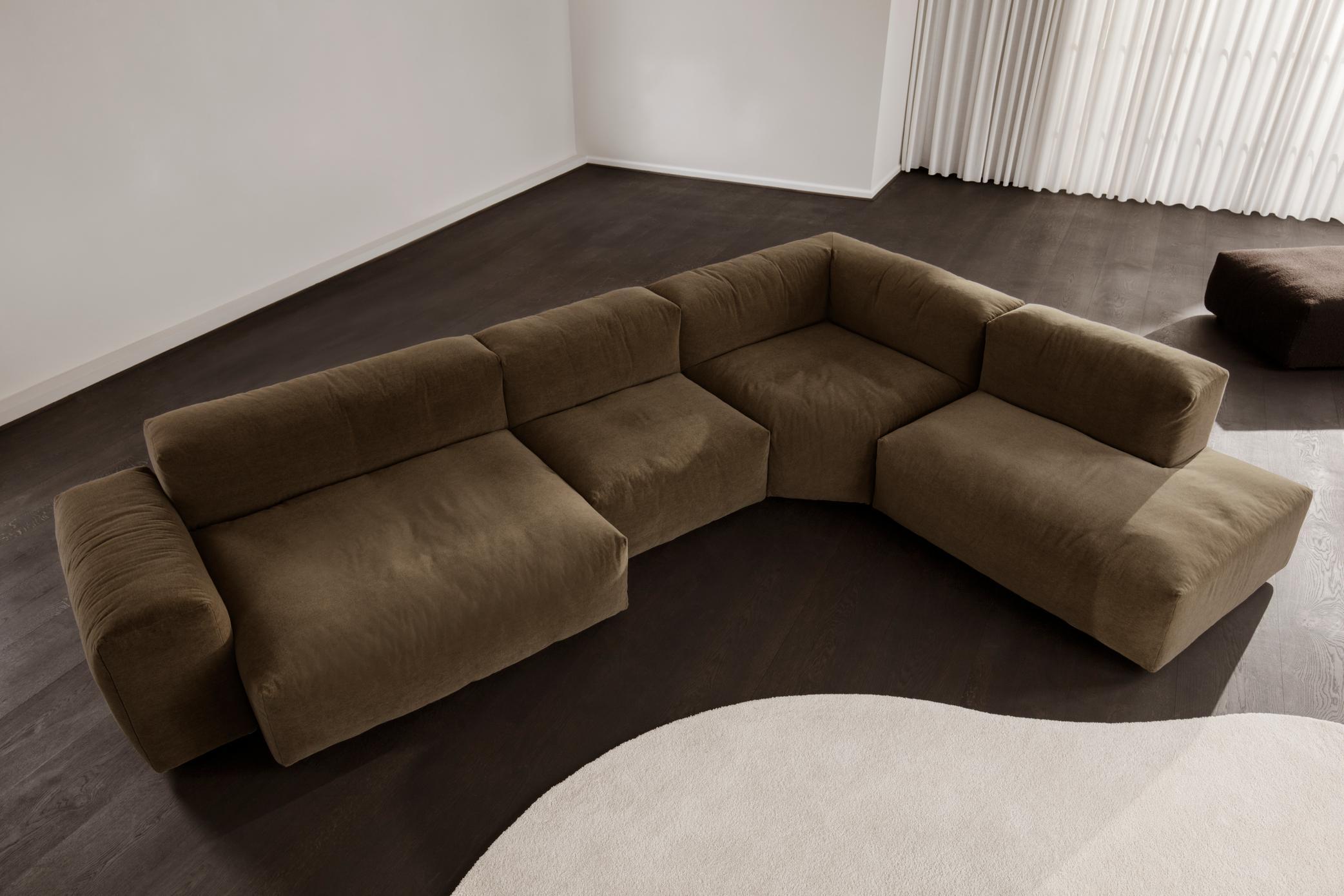 Foam Contemporary 'Reposé' Sofa by Norr11, Setup 2, Alpaca, Customizable For Sale