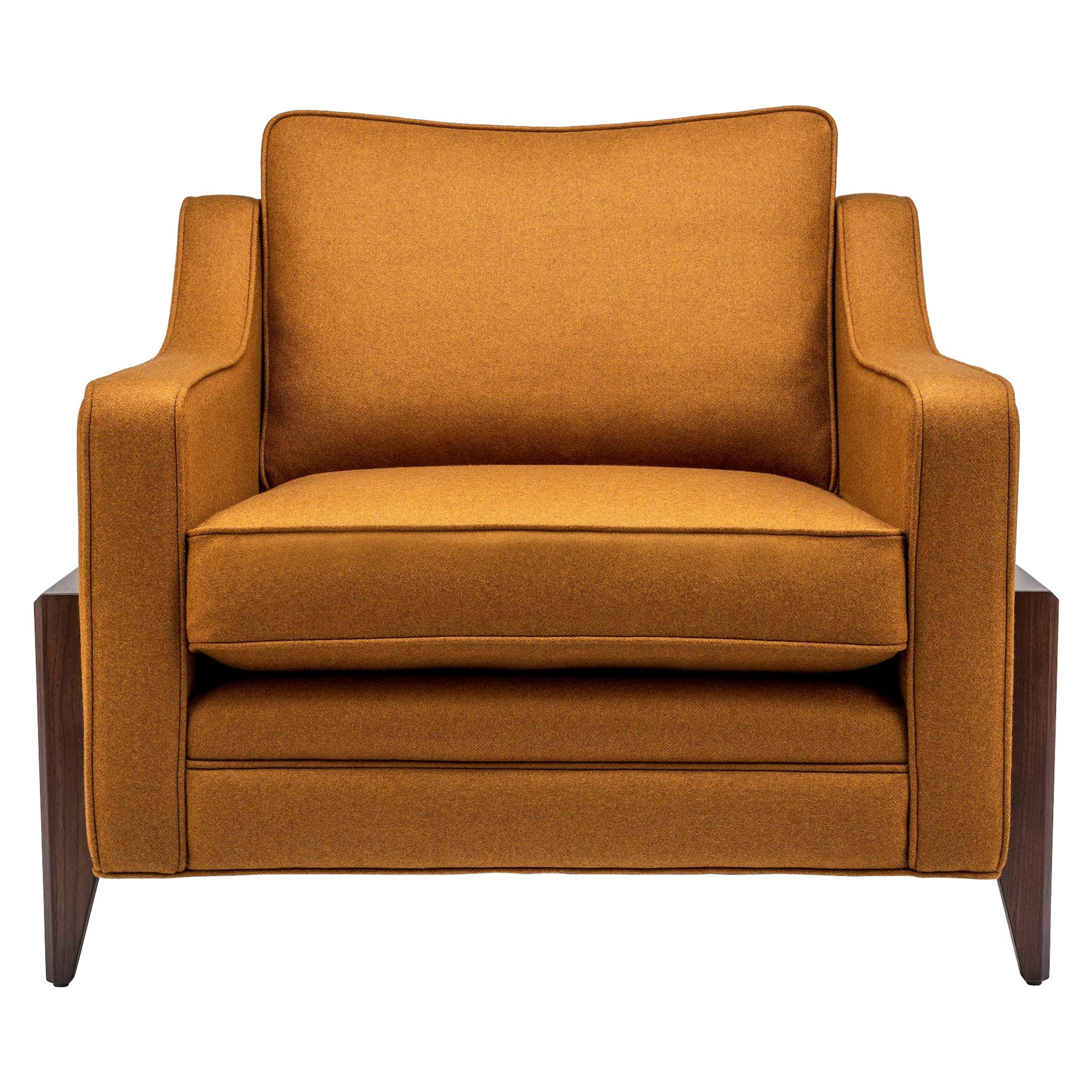 Contemporary Reposer Special Edition Chair in British Wool and Walnut Legs