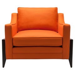Contemporary Reposer Special Edition armchair in British Wool and Walnut Legs