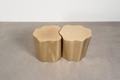 Contemporary Repoussé Brass Root Drum Tables, Set of 2 by Robert Kuo