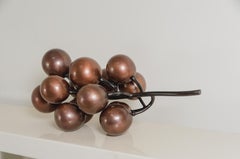 Contemporary Repoussé Copper Grape Sprig Sculpture by Robert Kuo