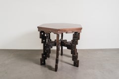 Contemporary Repoussé Hexagonal Table in Antiqued Copper by Robert Kuo