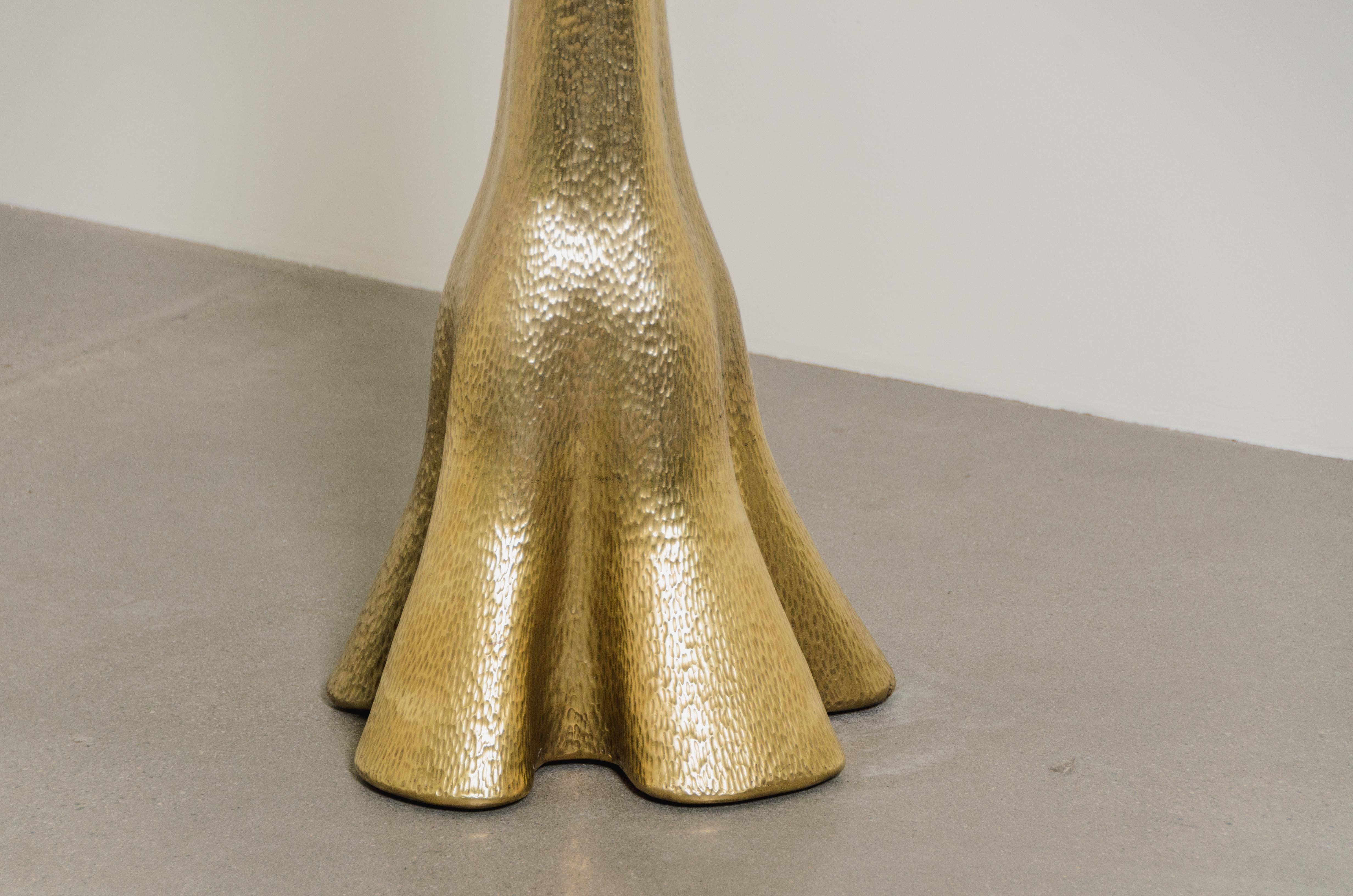 Modern Contemporary Repoussé Ji Guan Torchiere in Brass by Robert Kuo, Limited Edition For Sale