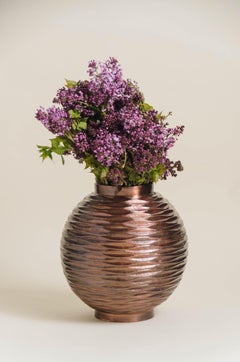 Contemporary Repousse Ju Wen Jarlet in Antique Copper by Robert Kuo