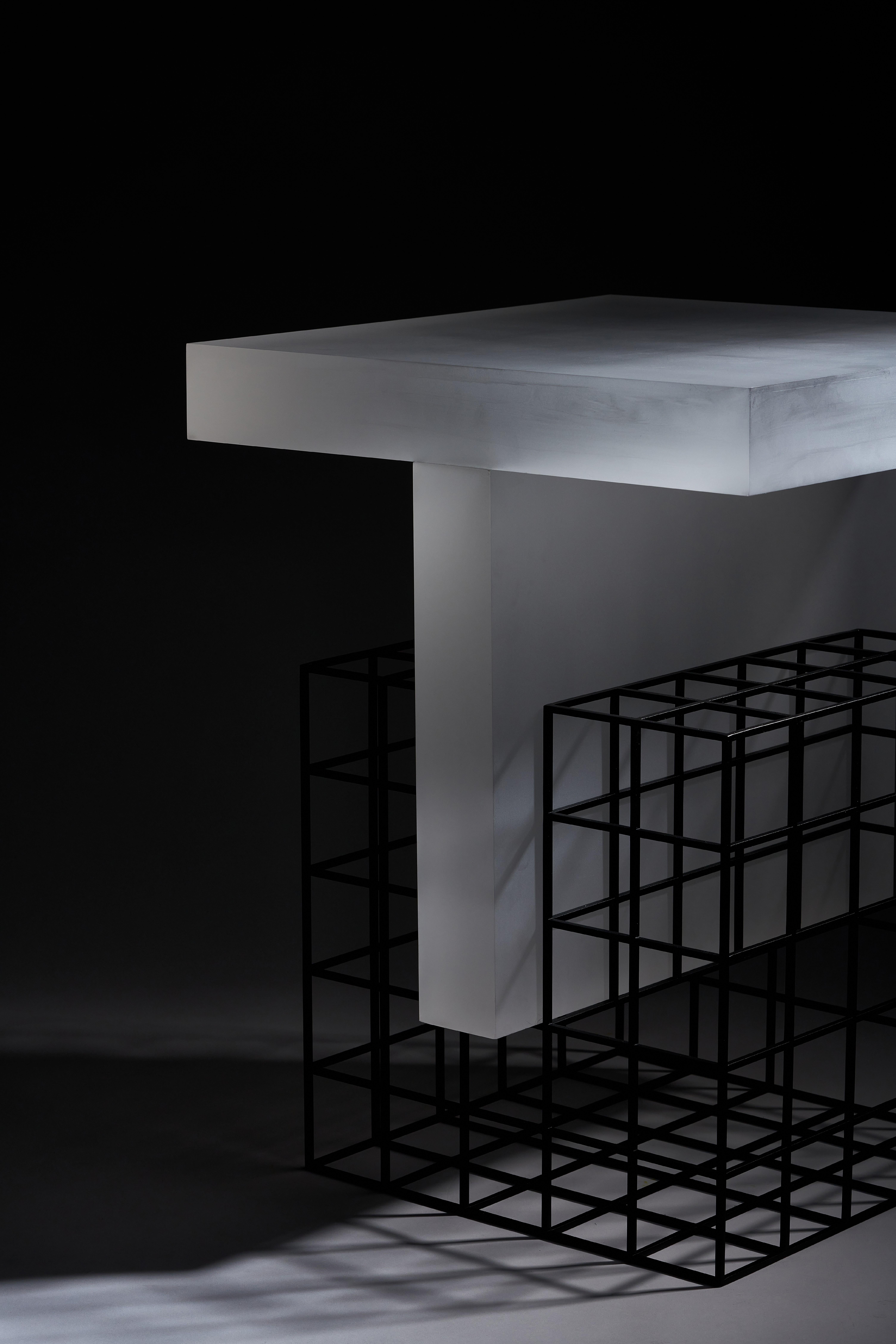 Contemporary Repression Side Table 02 in Resin In New Condition For Sale In London, GB