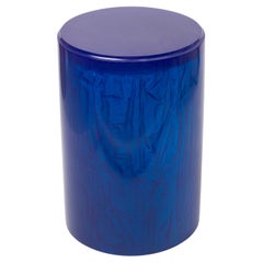 Vintage Contemporary Resin Acrylic Side Table or Stool by Natalie Tredgett, Cobalt Blue