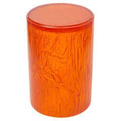 Contemporary Resin Acrylic Side Table or Stool by Natalie Tredgett, Gloss Orange