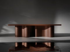 Contemporary Resin Coffee Table, Brown Polished Spine Table, by Erik Olovsson