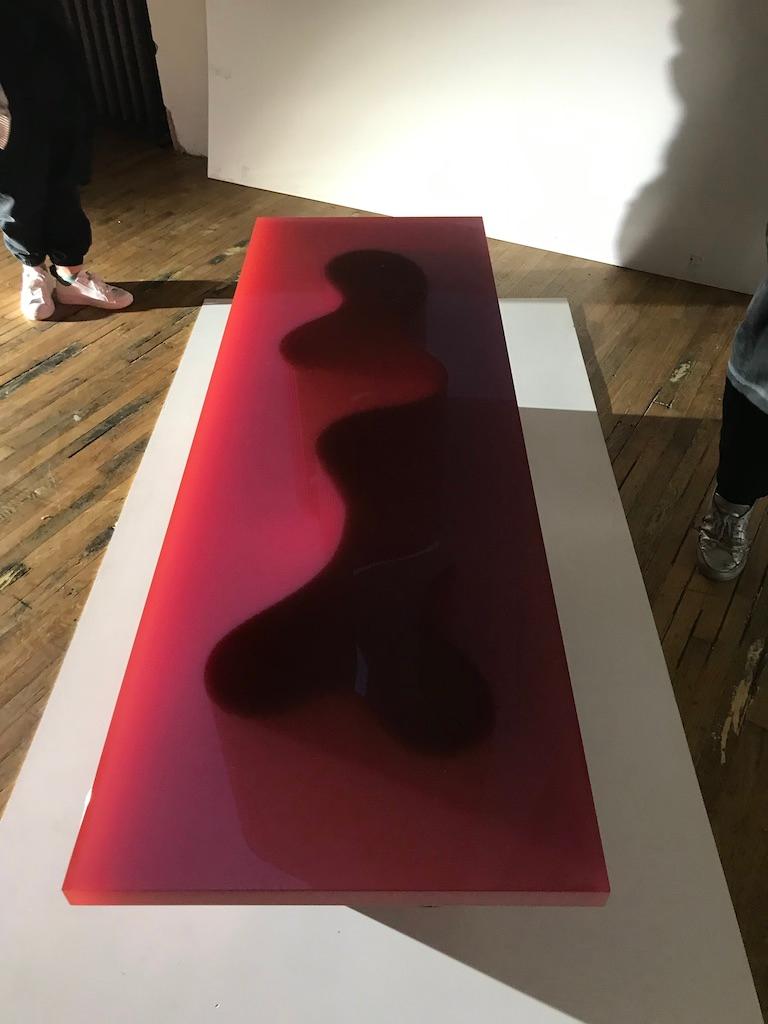 Contemporary Resin Coffee Table, Red Polished Spine Table, by Erik Olovsson For Sale 12