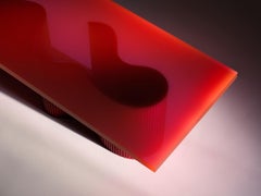 Contemporary Resin Coffee Table, Red Polished Spine Table, by Erik Olovsson