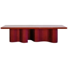 Table basse contemporaine en résine, Red Polished Spine Table, by Erik Olovsson