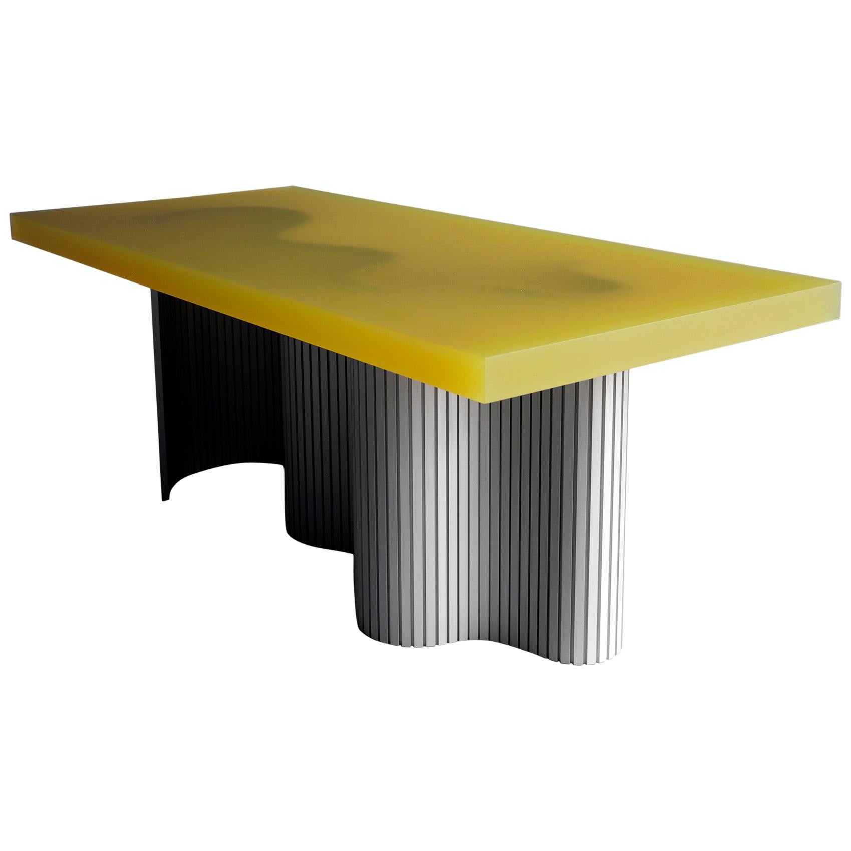 Contemporary Resin Coffee Table, Yellow Spine Table, by Erik Olovsson