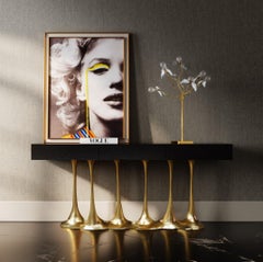 Modern Resin and Wood Console Table by Albino Miranda, Customizable