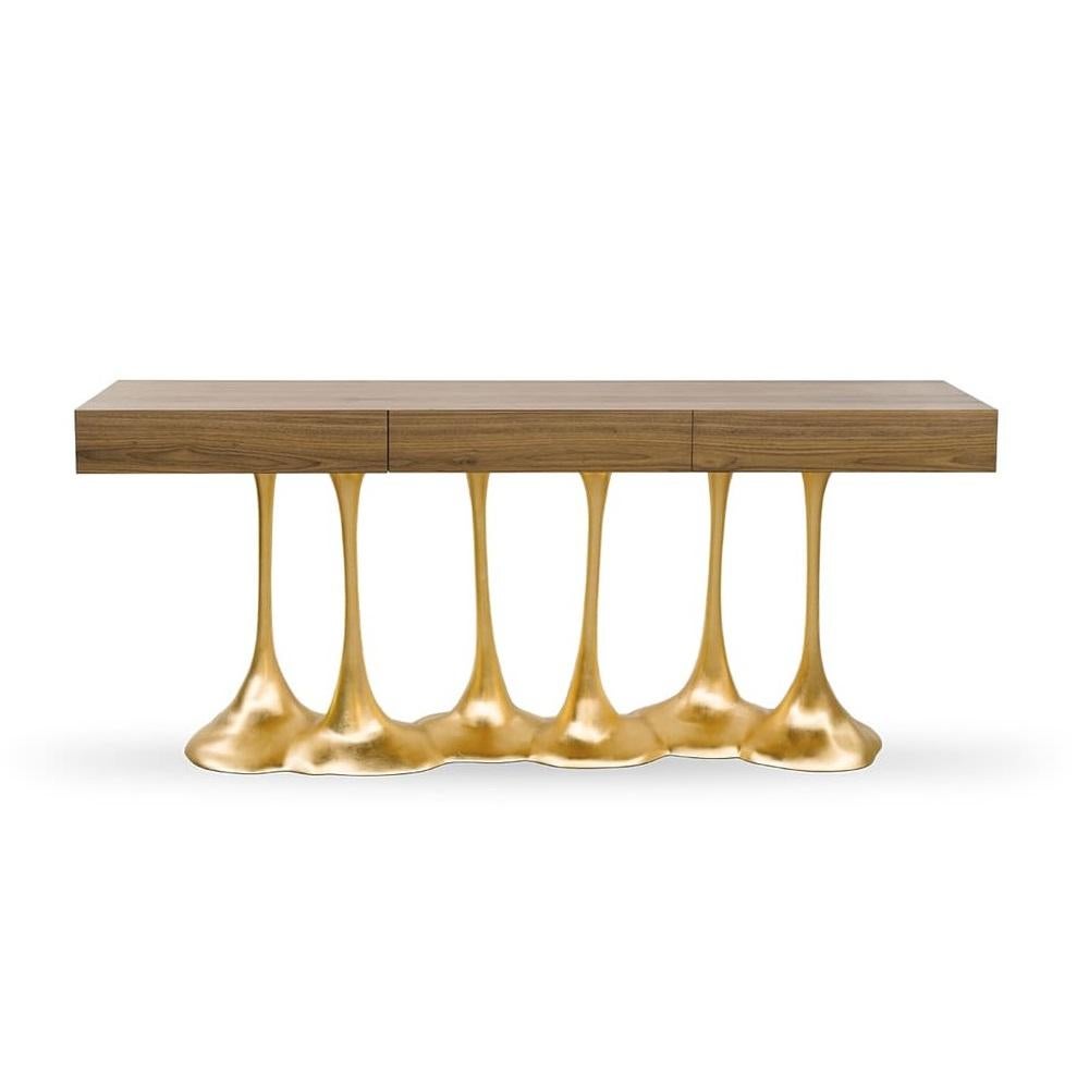 Consola Contemporánea De Resina Con Tapa De Madera Portugués en venta