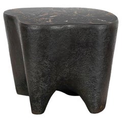 Contemporary Resin Side Table With Marble Top