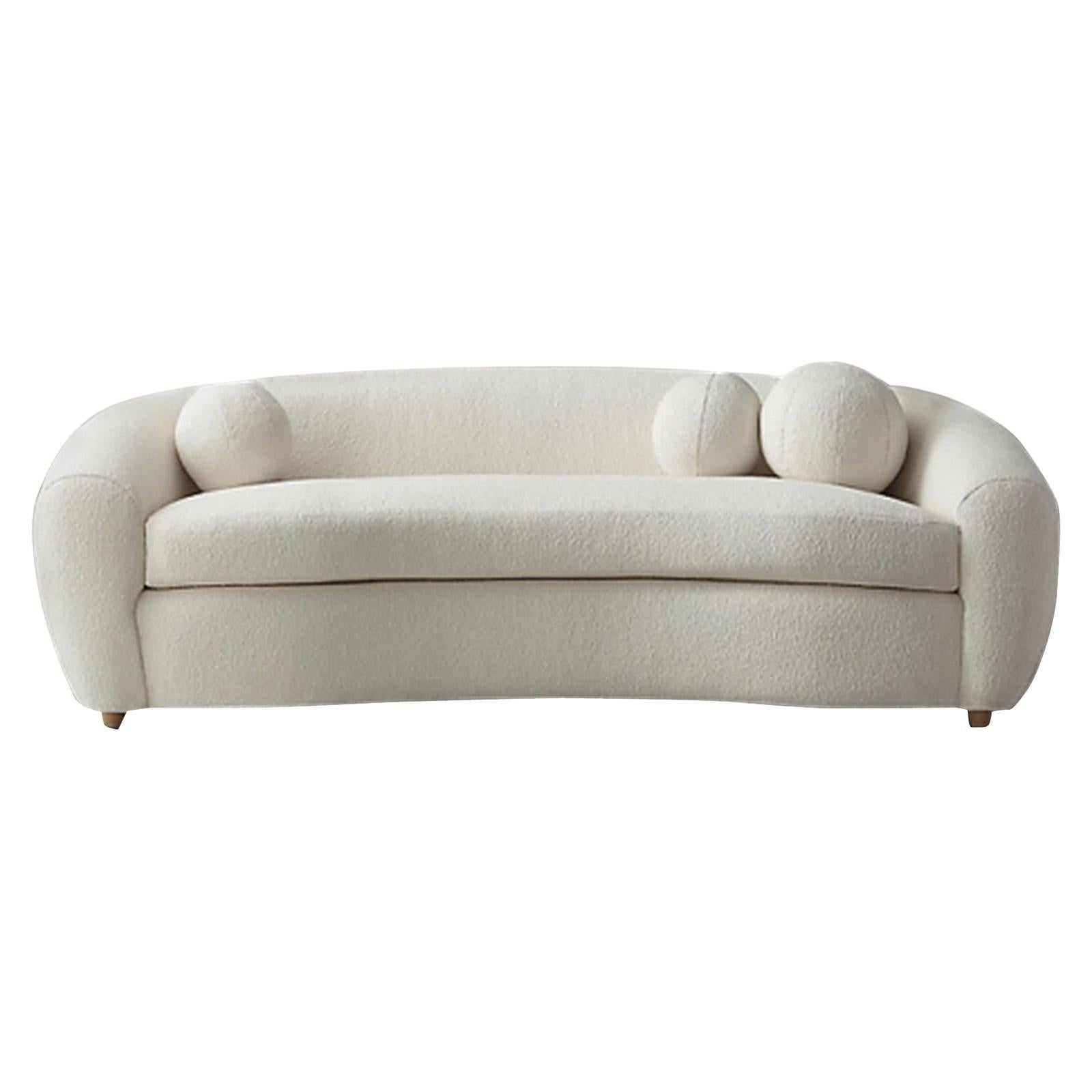 Restoration Hardware Parisian Linen Upholstered Track Arm Sofa Couch at