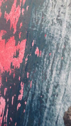 Contemporary Eglomise Art Panel with Mirror with Iron Frame