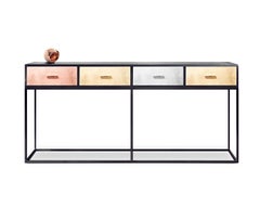 Contemporary Reykjavik Console Table in Brass, Bronze and Copper