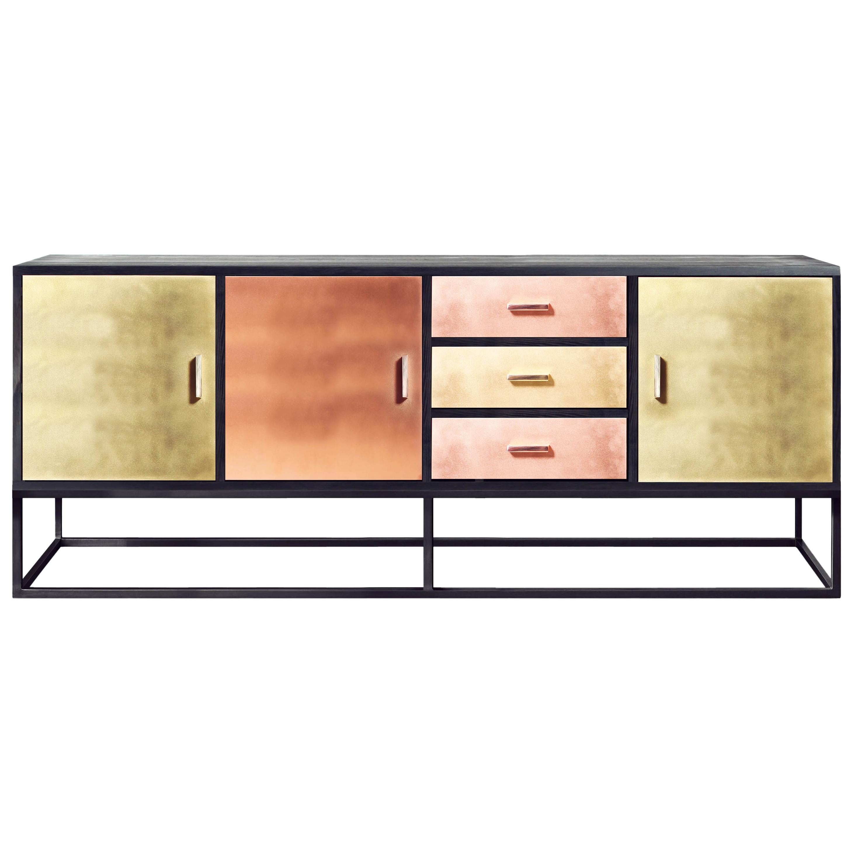Contemporary Reykjavik Sideboard in Brass, Bronze and Copper
