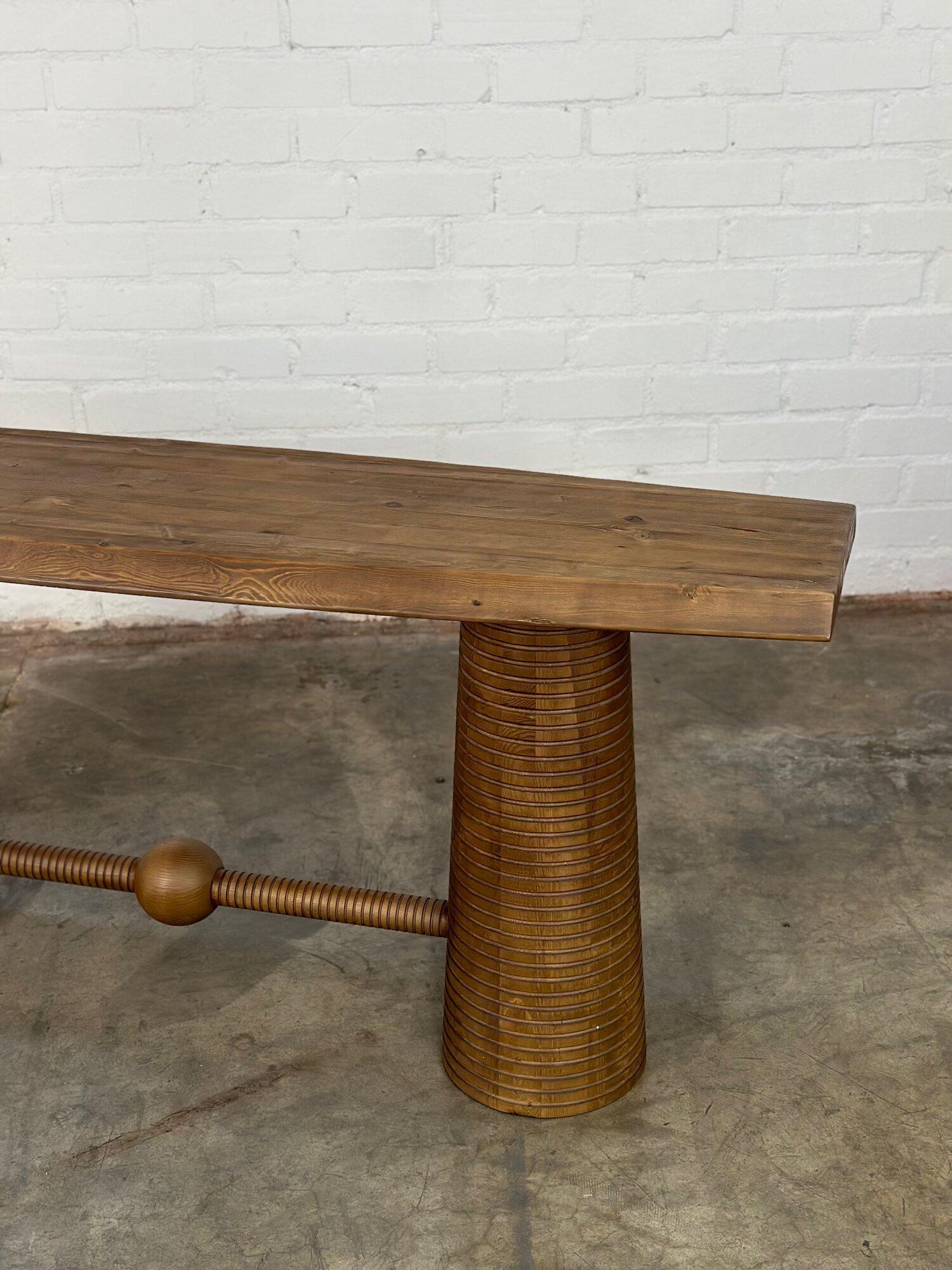 Mid-Century Modern Contemporary Ribbed Console Table