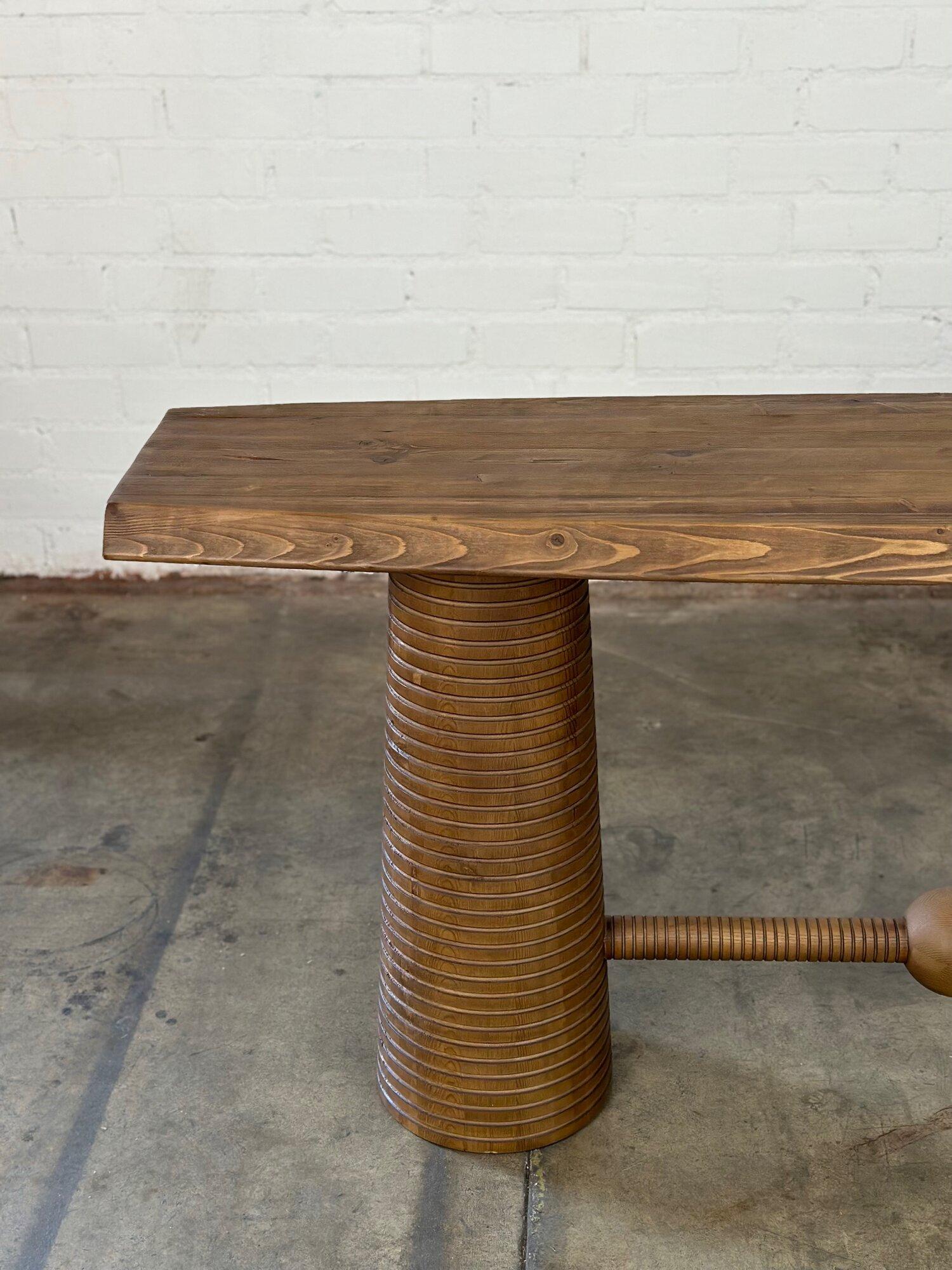 20th Century Contemporary Ribbed Console Table