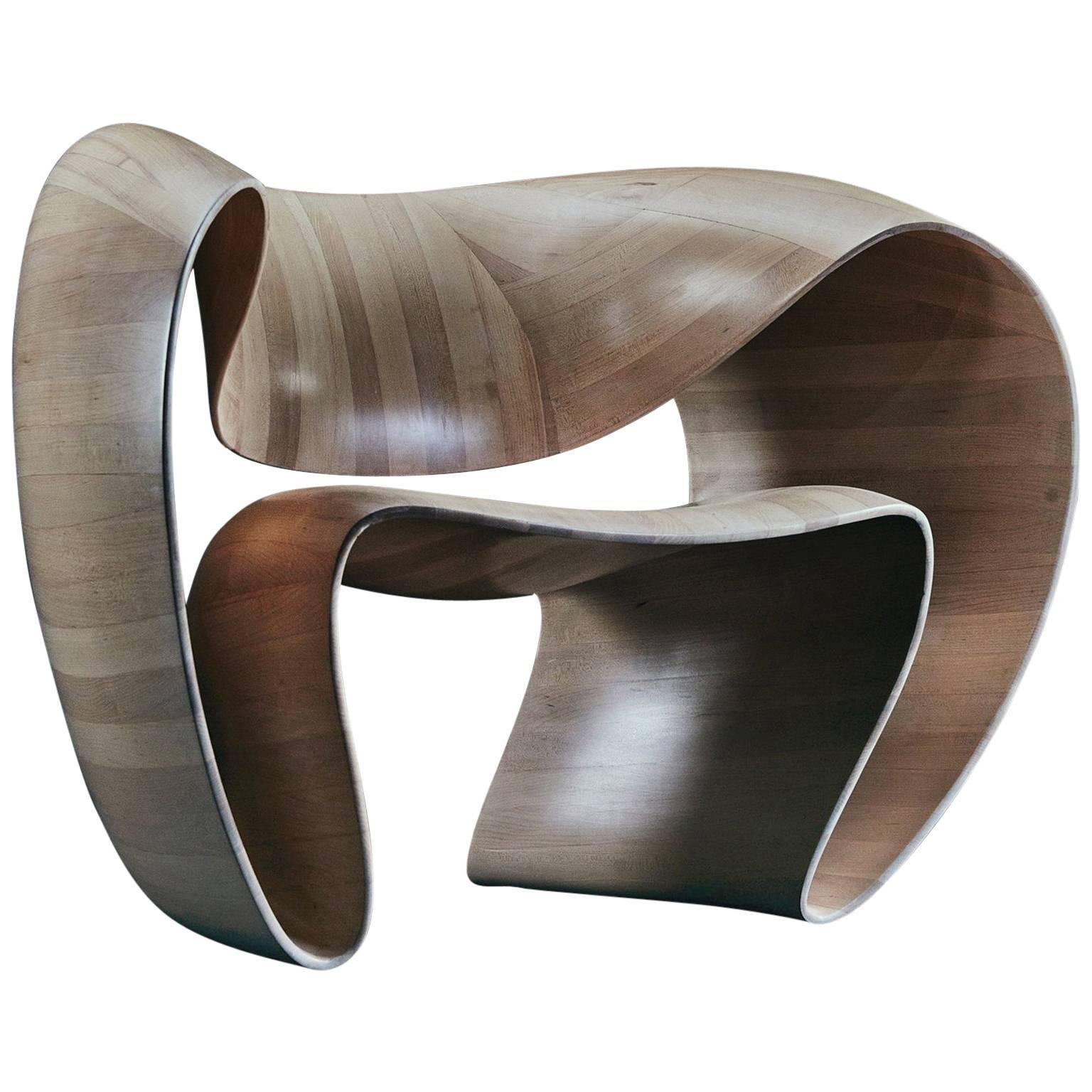 Contemporary 'Ribbon' Chair in Arctic Maple by Object Studio For Sale
