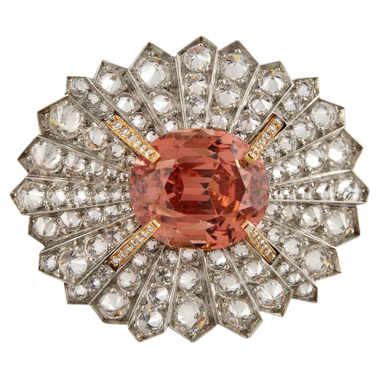 Anello contemporaneo Arteau Paris in diamanti, oro e granato