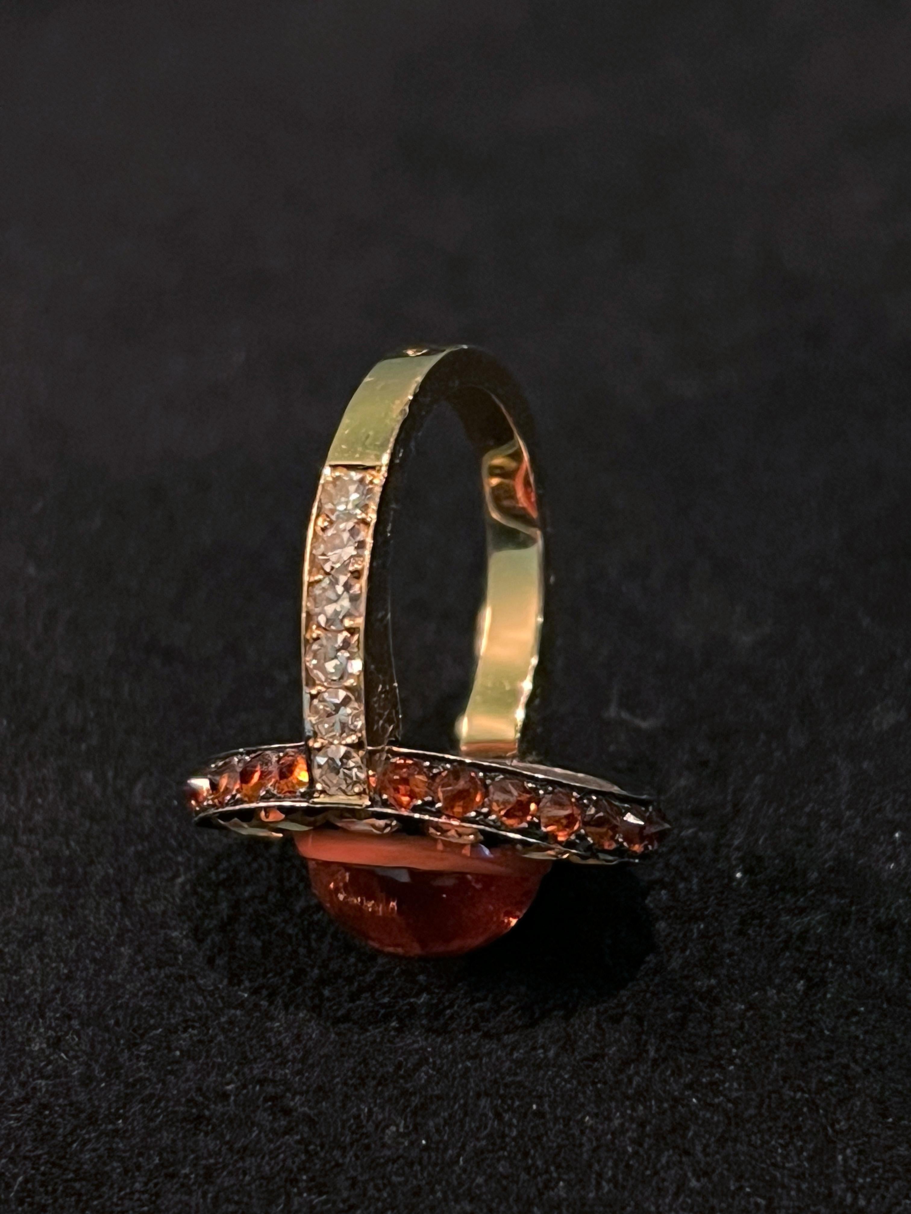 Taglio grezzo Anello contemporaneo Arteau Paris in oro e diamanti  Spessartiti in vendita