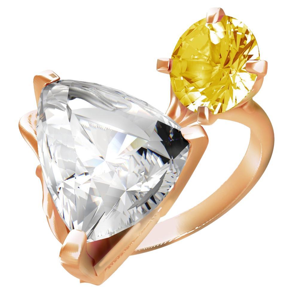 Contemporary Ring in Eighteen Karat Rose Gold with White Paraiba Tourmaline