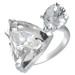 Engagement Ring in Eighteen Karat White Gold with White Paraiba Tourmaline