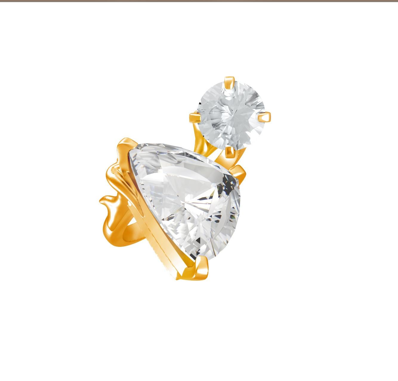 Women's Engagement Ring in Eighteen Karat White Gold with White Paraiba Tourmaline For Sale