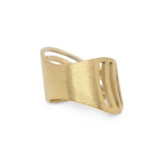 Contemporary Ring in Textured Gold Vermeil