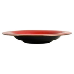 Contemporary Ripple Bowl in Red and Black Lacquer by Robert Kuo, Limited Edition