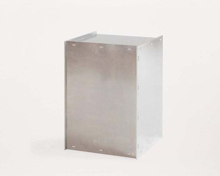 Scandinavian Modern Frama Minimal Scandinavian Design Rivet Storage Aluminium Box Case Table For Sale