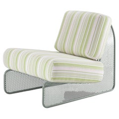Contemporary Riviera Armchair in lacquered Sage metal for Outdoors