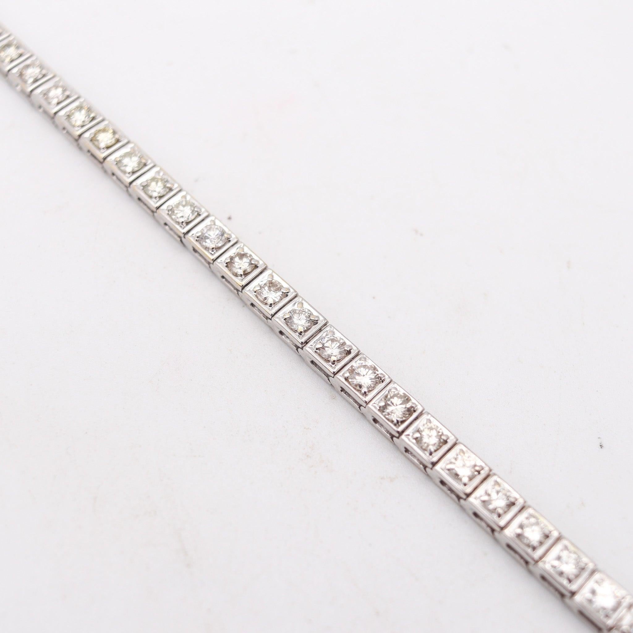 Women's CONTEMPORARY Riviera Bracelet In 14Kt White Gold With 8.56 Ctw Diamonds For Sale