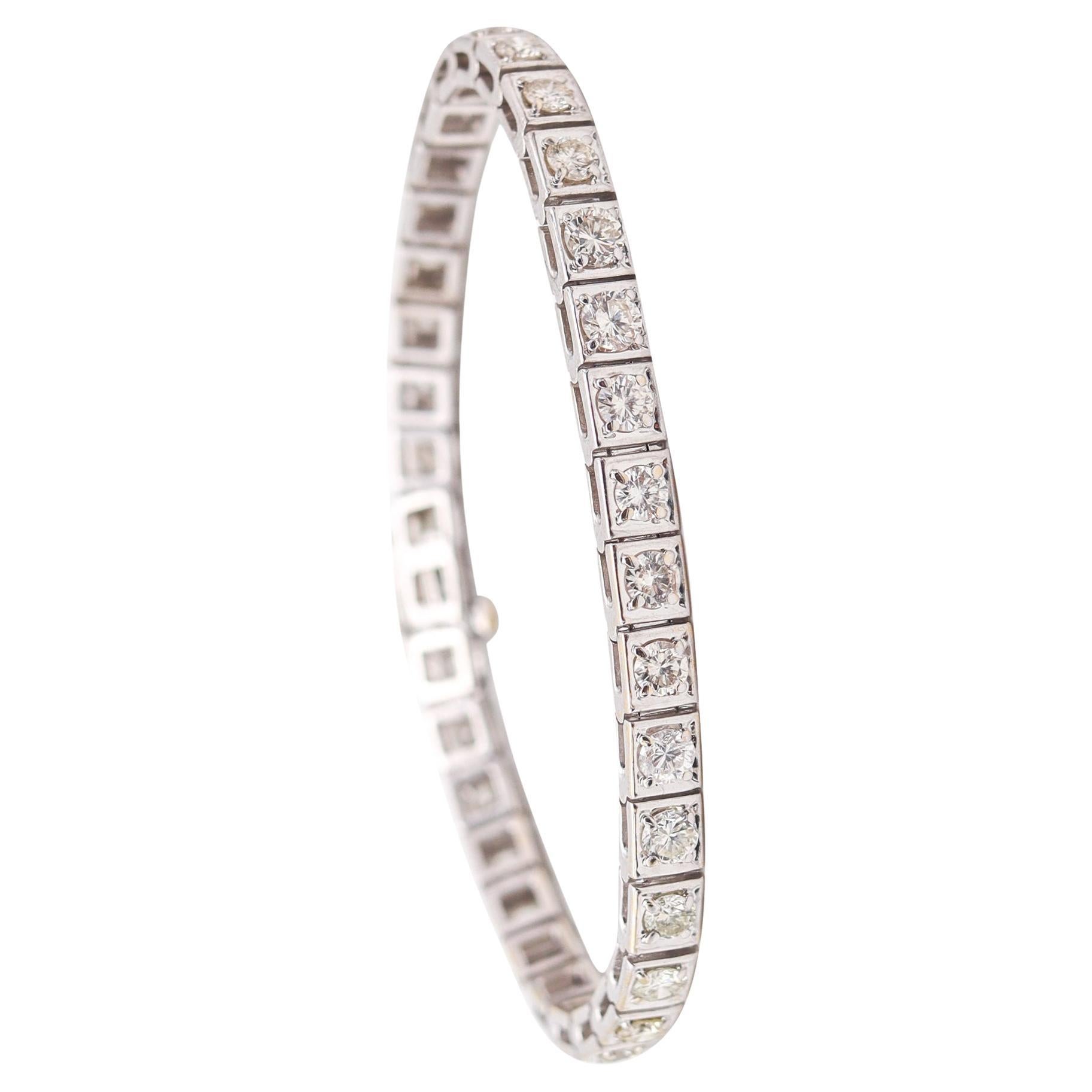 CONTEMPORARY Riviera Bracelet In 14Kt White Gold With 8.56 Ctw Diamonds