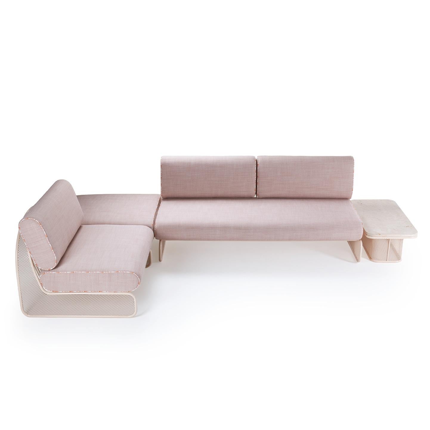 Portugais Table centrale Rectangle Riviera Contemporary en métal laqué pour l'extérieur en vente