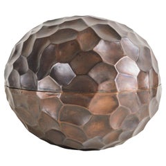 Contemporary Rocco Egg Box in Antique Copper by Robert Kuo, Limited Edition