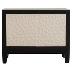 Contemporary Rocco Small Short Cabinet in Cream Lacquer by Robert Kuo