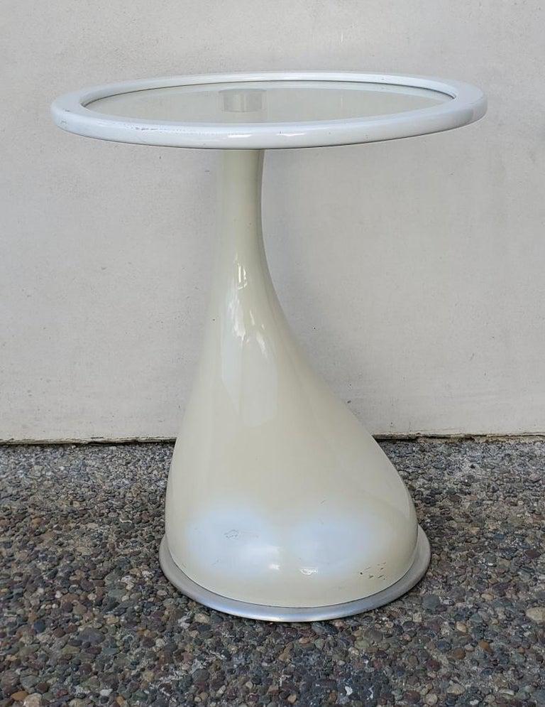 Unknown Contemporary Roche Bobois Lacquered Glass Top Side Table