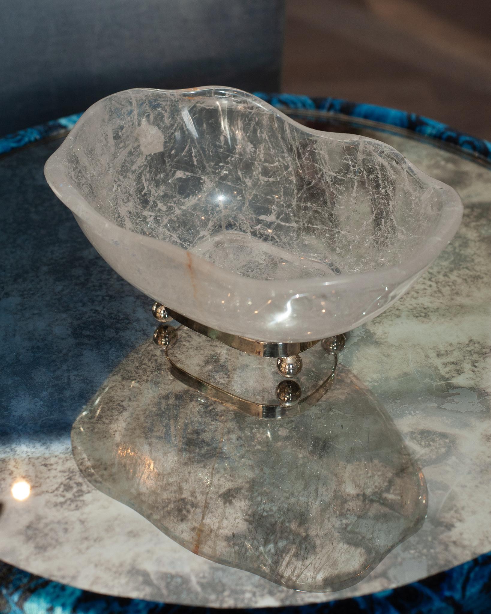 French Contemporary Rock Crystal Bowl