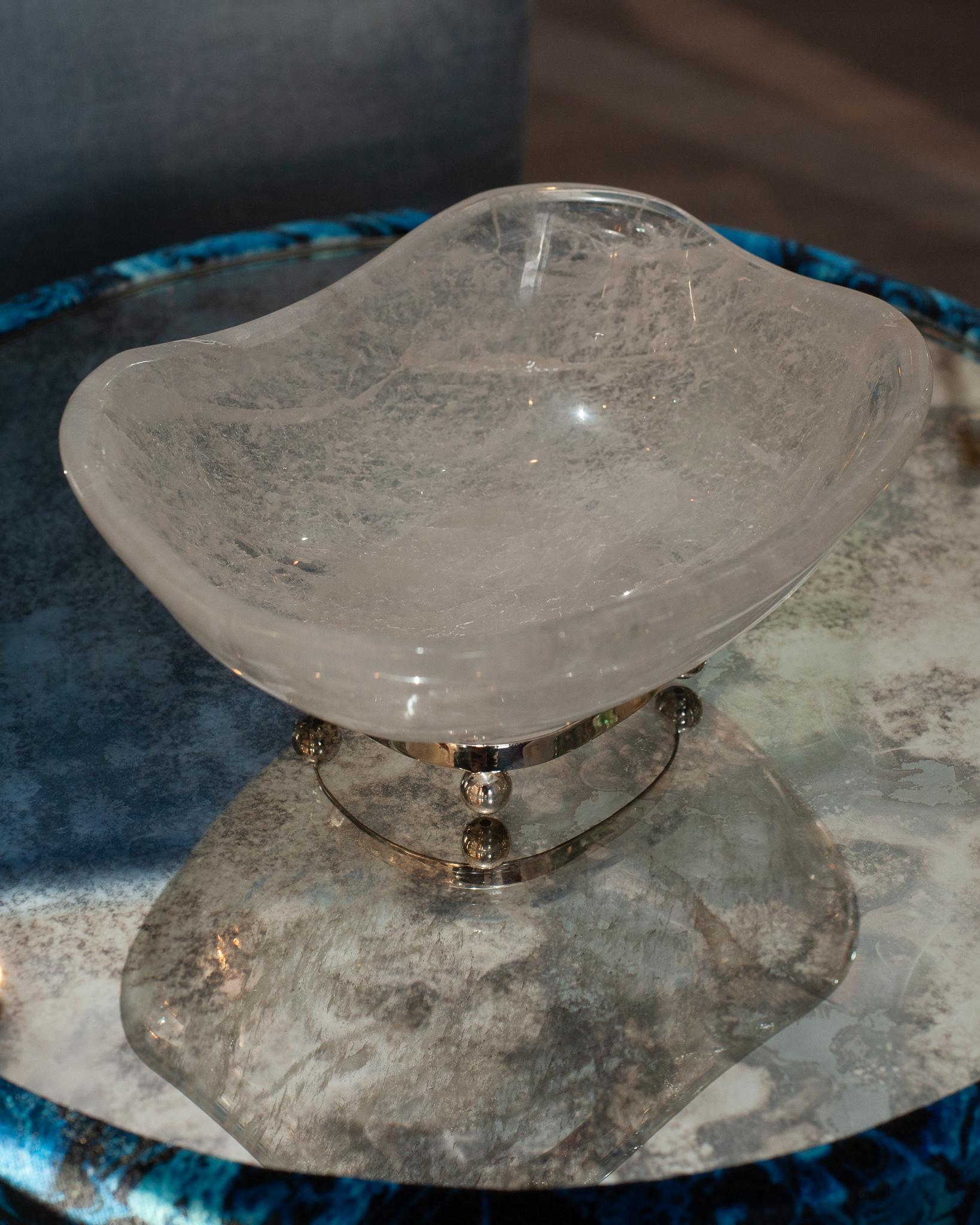 French Contemporary Rock Crystal Bowl