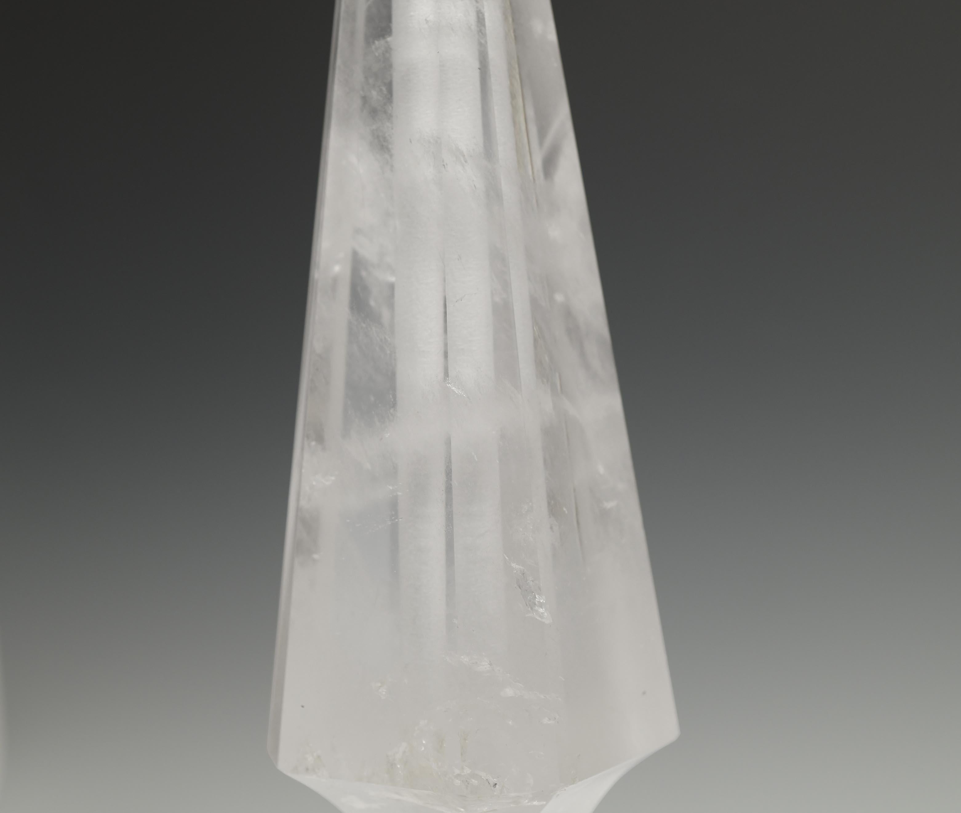 Lampes contemporaines en cristal de roche par Phoenix Excellent état - En vente à New York, NY