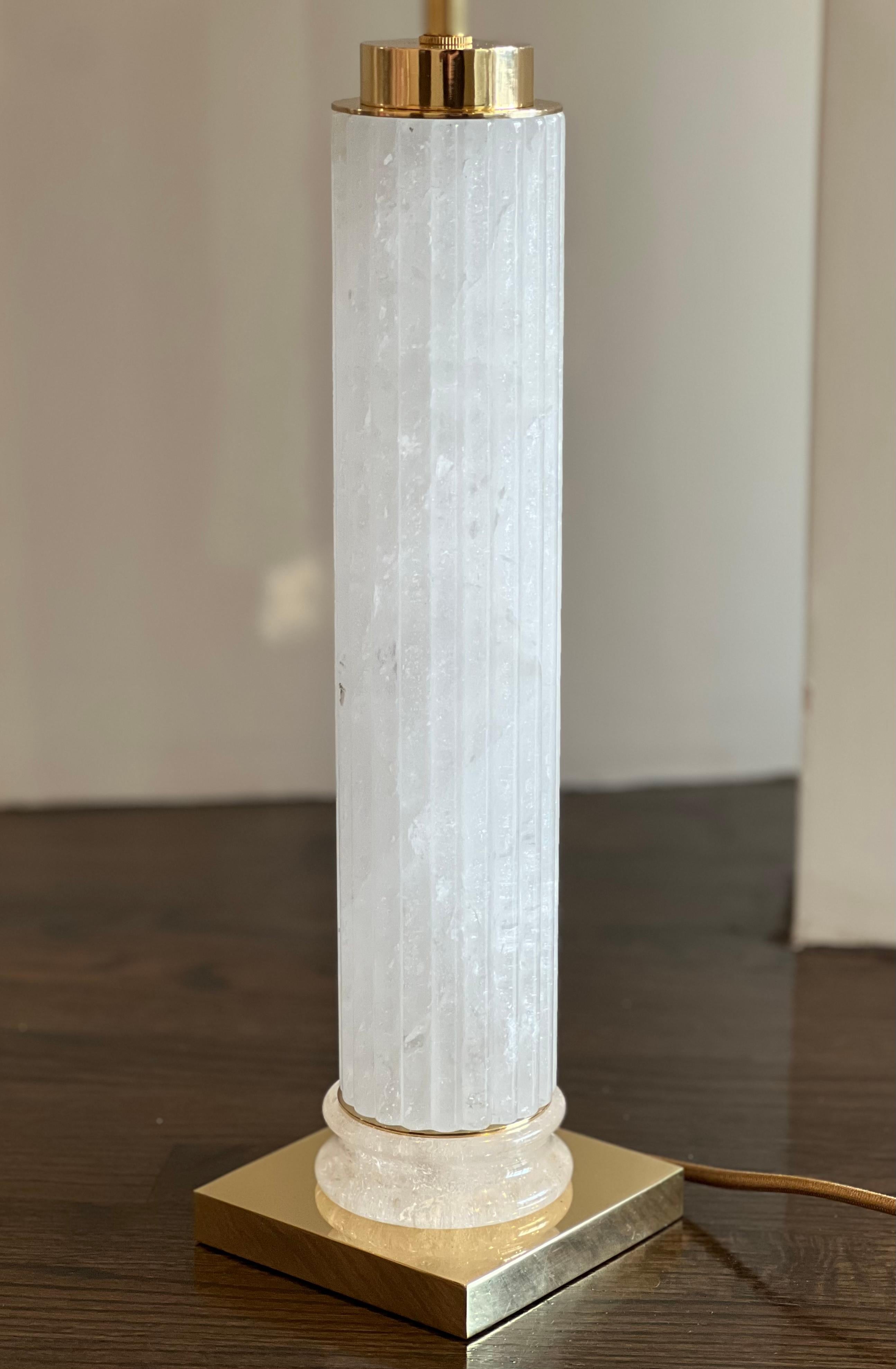 Contemporary Rock Crystal Lamps by Phoenix In Excellent Condition For Sale In New York, NY
