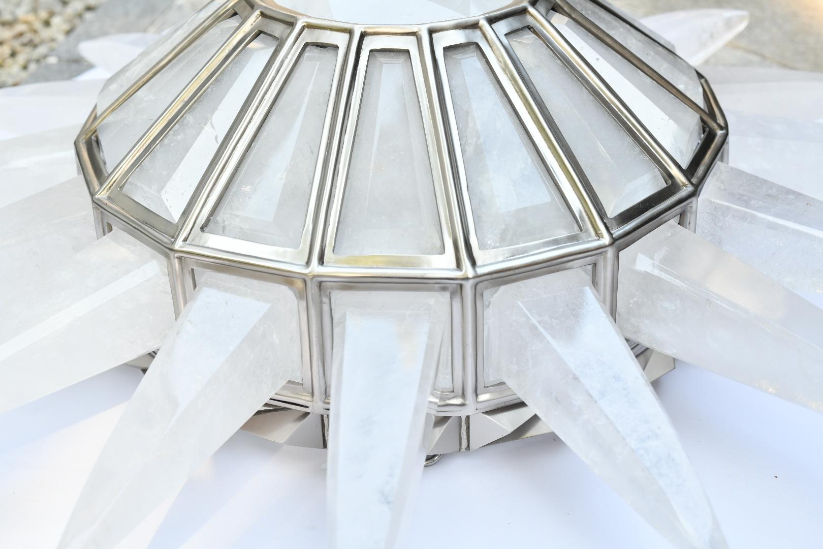 SFN Rock Crystal Chandelier In Excellent Condition For Sale In New York, NY