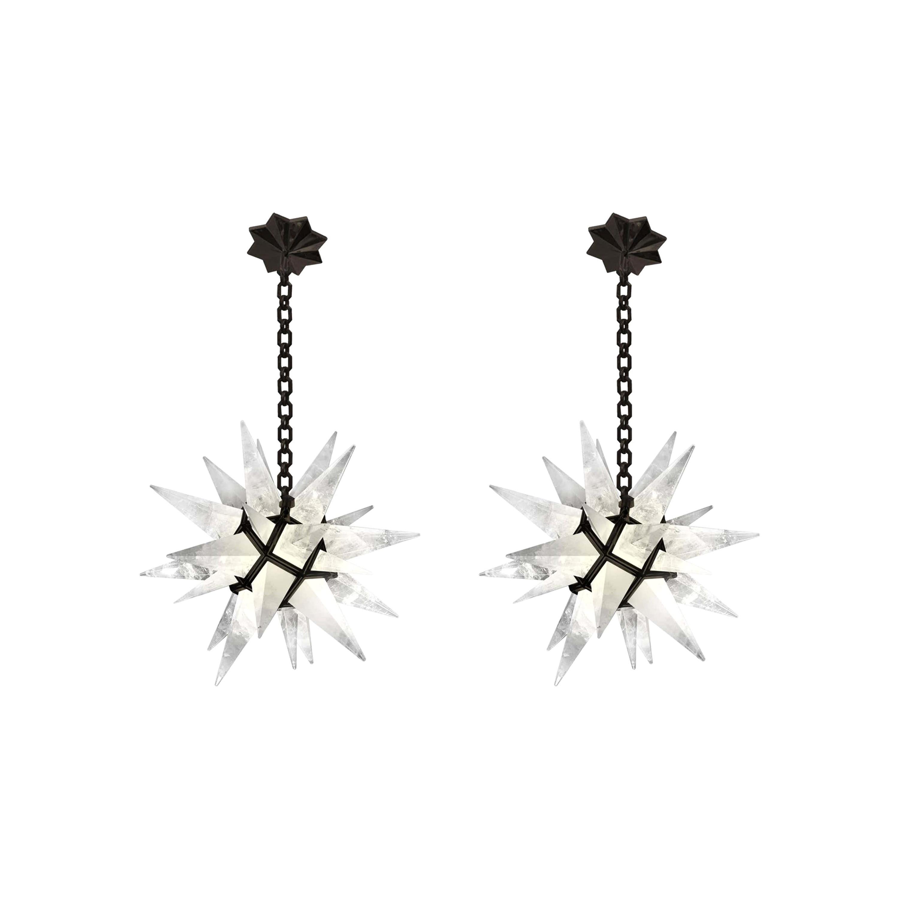 STAR20 Contemporary Rock Crystal Quartz Chandelier For Sale