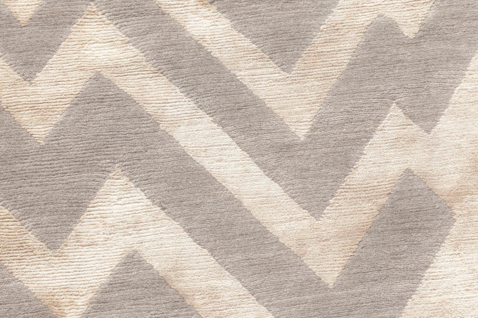 Contemporary rocky peaks beige and grey, silk and wool rug by Doris Leslie Blau.
Size: 5'0